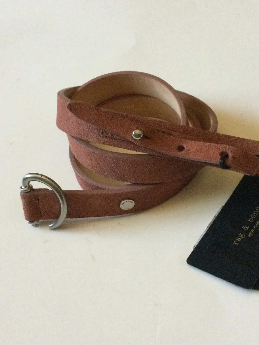 RAG & BONE CLARKE HIP BELT SWEETIE ROSE SUEDE SIZE MEDIUM NWT